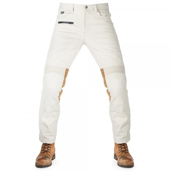 FUEL motorcycle jeans Sergeant 2 Colonial Pants in white
